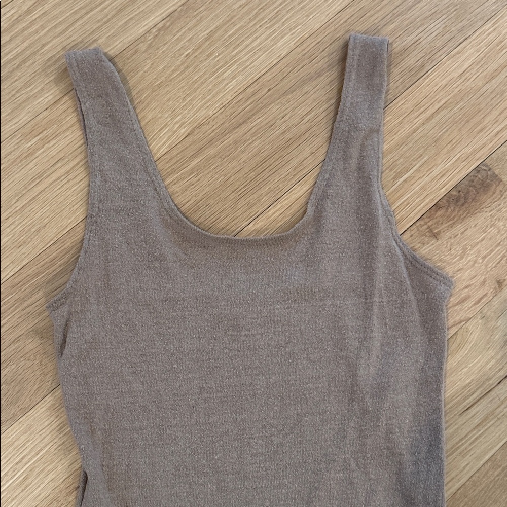 Ozma of California Christy Bodysuit, Regen Silk Noil Jersey, Tea XS - Picture 3 of 11